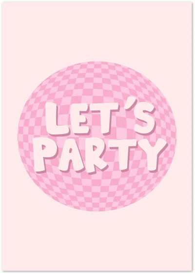 Posterux© | Let’s Party Poster – Pink Disco Ball Vibes poster – premium wall art
