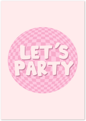 Posterux© | Let’s Party Poster – Pink Disco Ball Vibes poster – premium wall art