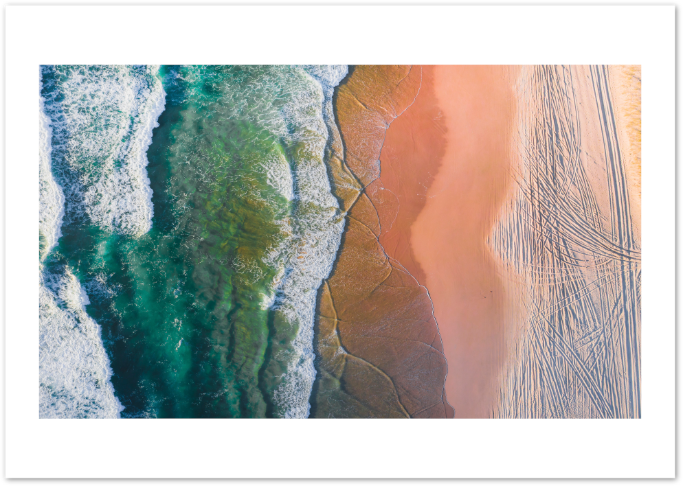 Posterux© | Ocean Meets Sand Poster – Aerial Beach Photography poster – premium wall art