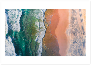 Posterux© | Ocean Meets Sand Poster – Aerial Beach Photography poster – premium wall art
