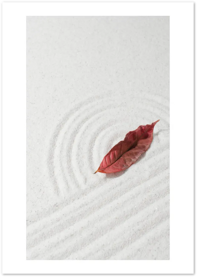 Posterux© | Zen Leaf in Sand Poster – Minimalist Mindfulness Print poster – premium wall art