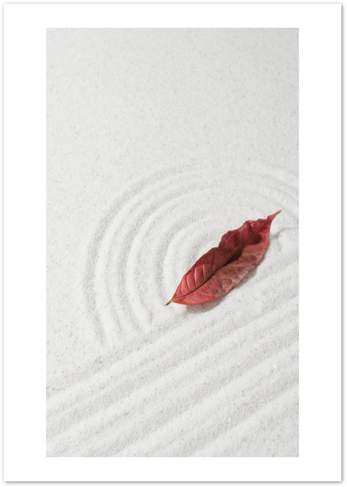 Posterux© | Zen Leaf in Sand Poster – Minimalist Mindfulness Print poster – premium wall art