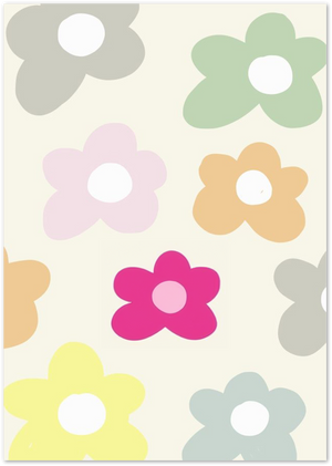 Posterux© | Happy Flower Power Poster – Colorful Kids Room Art poster – premium wall art