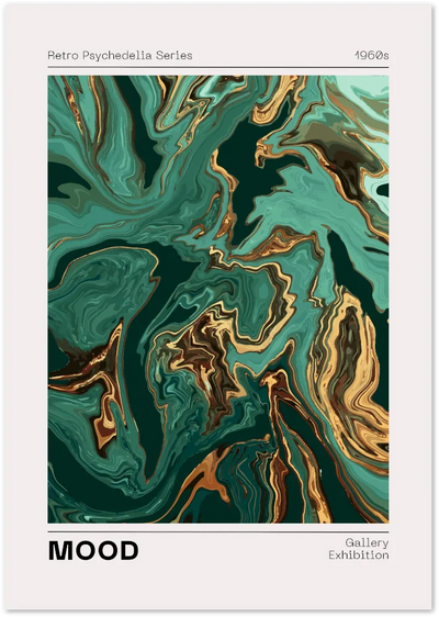 Posterux© | Mood Marble Poster – Retro Psychedelic Art Print poster – premium wall art