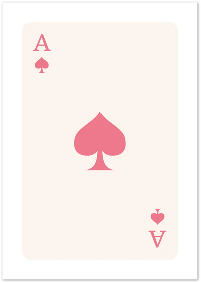 Posterux© | Pink Ace of Spades Poster – Minimal Playing Card Print poster – premium wall art