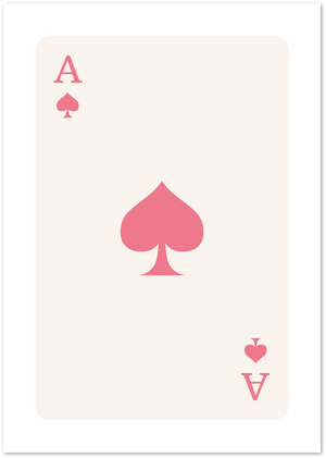 Posterux© | Pink Ace of Spades Poster – Minimal Playing Card Print poster – premium wall art