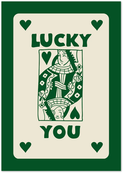 Posterux© | Lucky You Poster – Vintage Style Playing Card Print poster – premium wall art