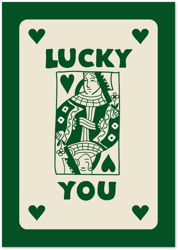 Posterux© | Lucky You Poster – Vintage Style Playing Card Print poster – premium wall art