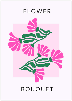 Posterux© | Pink Flower Bouquet Poster – Bold Graphic Floral Art Print poster – premium wall art