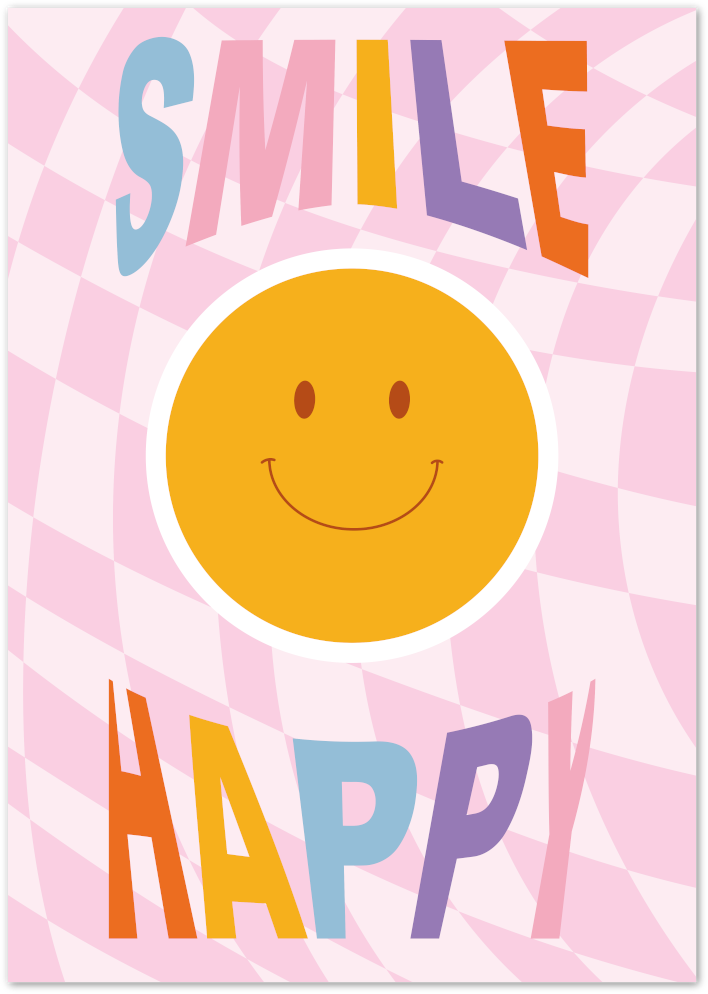 Posterux© | Smile Happy Poster – Colorful Retro Smiley Print poster – premium wall art