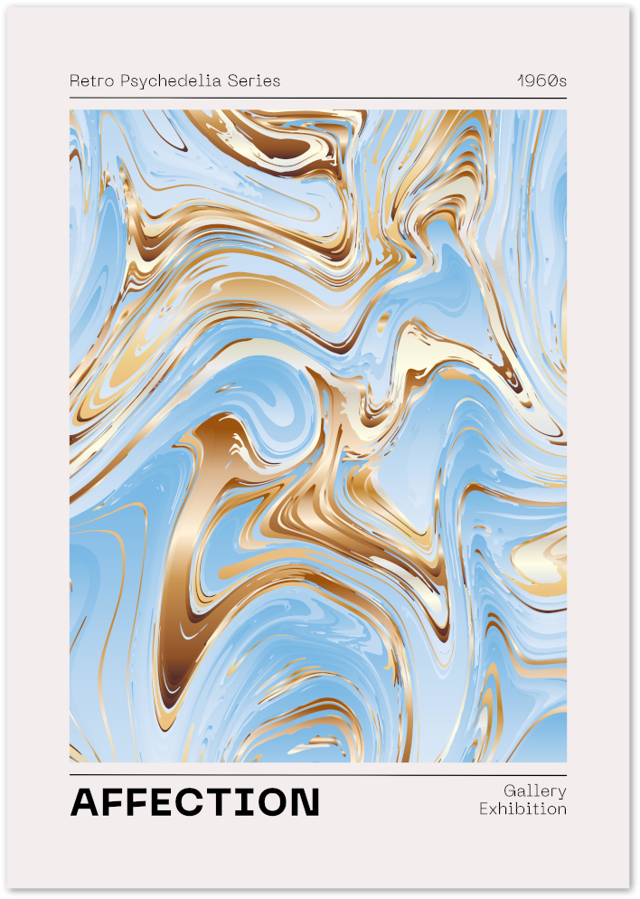 Posterux© | Affection Poster – Psychedelic Blue Marble Wall Art poster – premium wall art