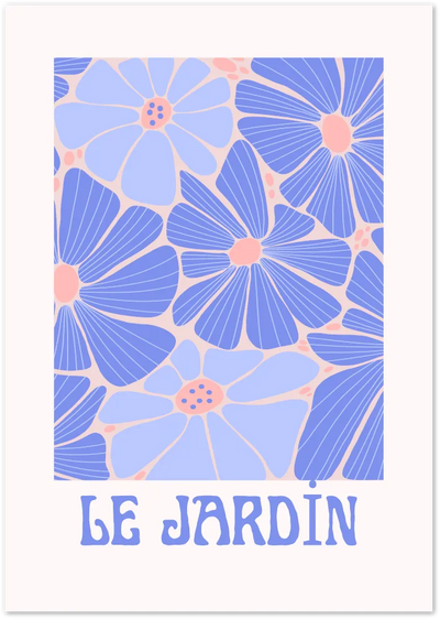 Posterux© | Le Jardin Poster – Purple & Pink Floral Art Print poster – premium wall art