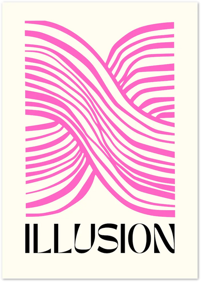 Posterux© | Illusion Poster – Pink Optical Art Print poster – premium wall art