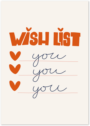Posterux© | Wishlist Poster – Whimsical Love Typography Wall Art poster – premium wall art