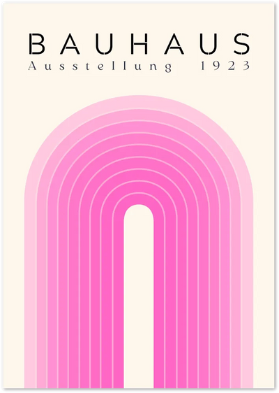 Posterux© | Bauhaus Arch Poster – Pink Gradient Exhibition Print poster – premium wall art