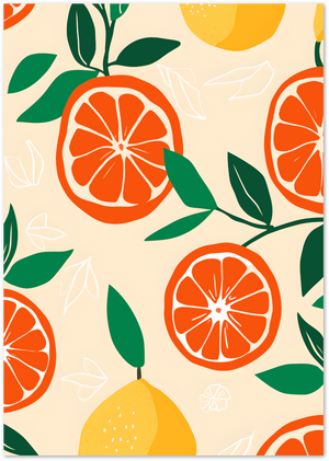 Posterux© | Citrus Grove Poster – Lemon & Orange Fruit Pattern Wall Art poster – premium wall art