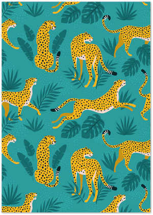 Posterux© | Cheetah Jungle Pattern Poster – Tropical Safari Animal Art poster – premium wall art