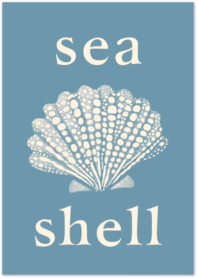 Posterux© | Seashell Typography Poster – Coastal Minimalist Ocean Art poster – premium wall art