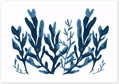 Posterux© | Blue Seaweed Poster – Ocean Botanical Illustration poster – premium wall art