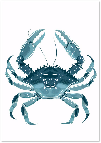 Posterux© | Blue Crab Poster – Nautical Marine Life Wall Art poster – premium wall art