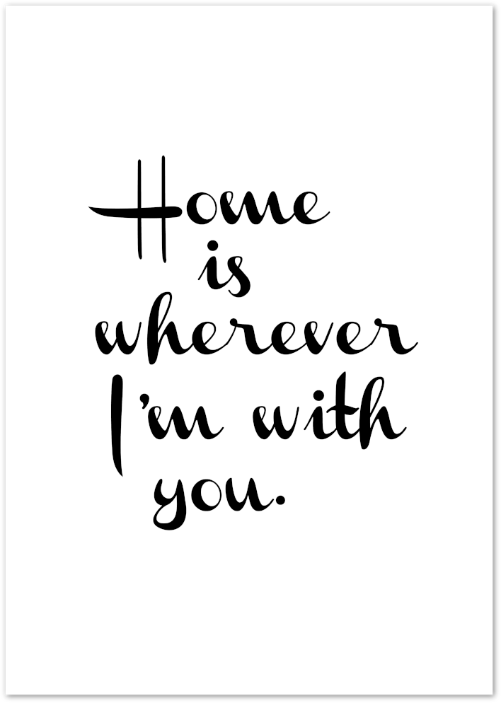 Posterux© | Home Is Wherever – Cozy Quote Poster poster – premium wall art
