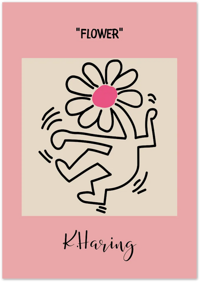 Posterux© | Keith Haring Flower Poster – Playful Pop Art Wall Decor poster – premium wall art