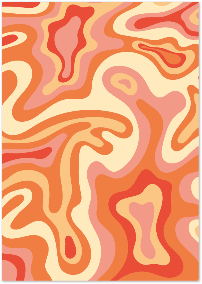 Posterux© | Abstract Lava Swirl Poster – Retro 70s Psychedelic Wall Art poster – premium wall art
