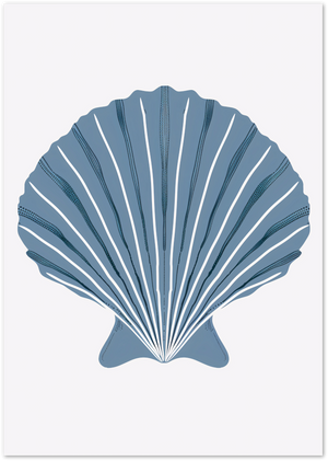 Posterux© | Blue Seashell Poster – Coastal Illustration Wall Art poster – premium wall art