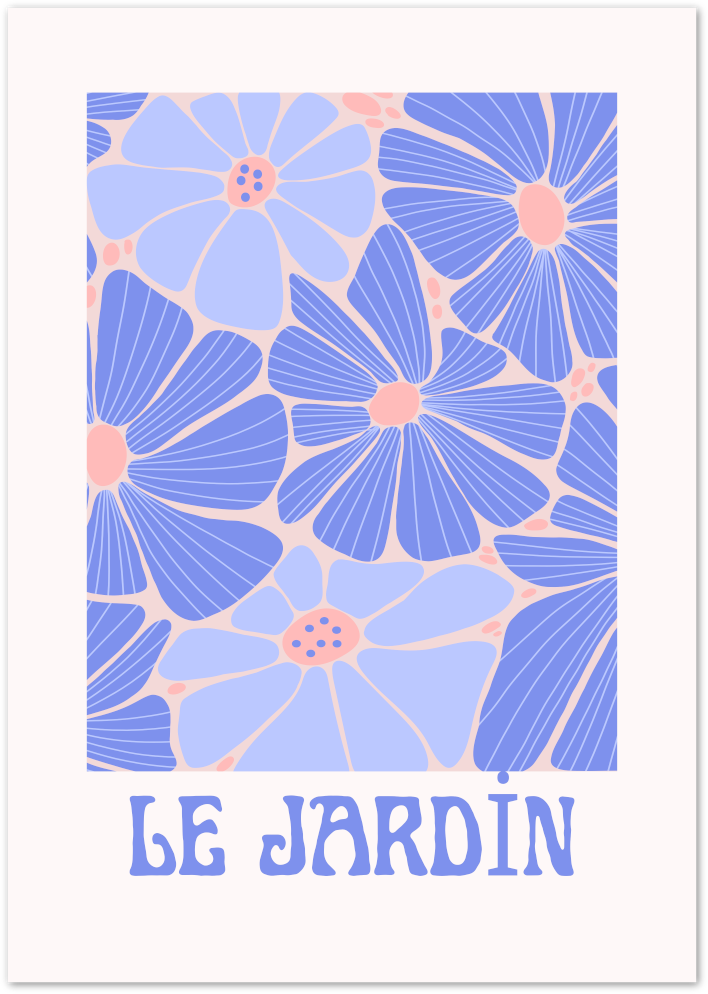 Posterux© | Le Jardin Flower Poster – Pastel Floral French-Inspired Art poster – premium wall art