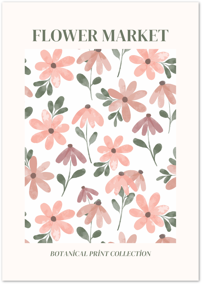 Posterux© | Flower Market Poster – Soft Botanical Print Wall Art poster – premium wall art