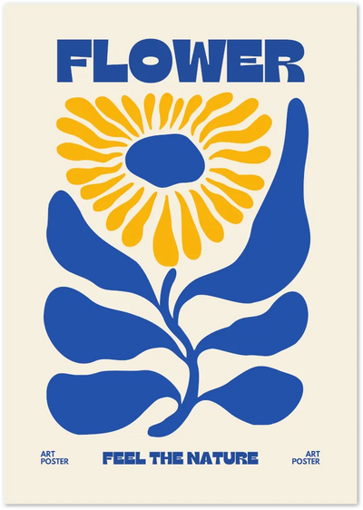 Posterux© | Bold Flower Poster – Feel the Nature Retro Wall Art poster – premium wall art