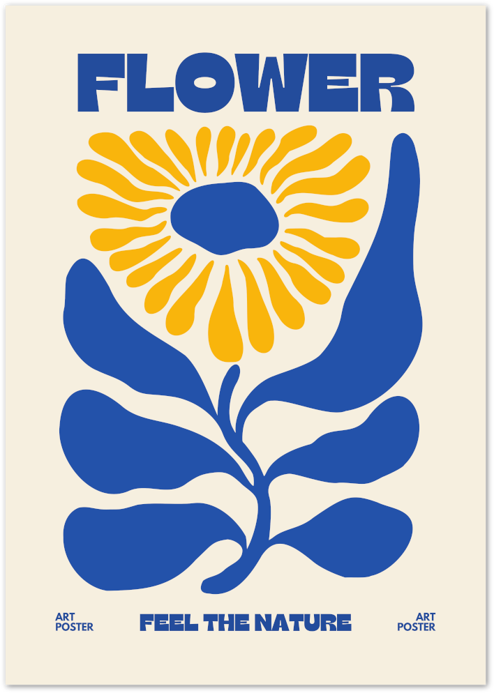 Posterux© | Bold Flower Poster – Feel the Nature Retro Wall Art poster – premium wall art