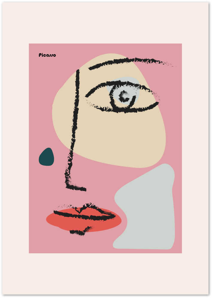 Posterux© | Picasso Abstract Face Poster – Modern Cubist Minimal Wall Art poster – premium wall art