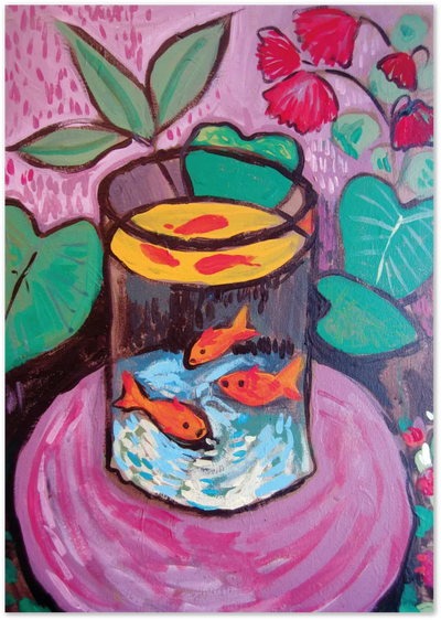 Posterux© | Goldfish in Glass Poster – Vibrant Fauvist Still Life Art poster – premium wall art
