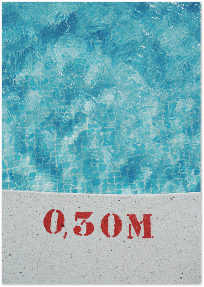 Posterux© | Swimming Pool Depth Poster – Retro Cool Aqua Wall Art poster – premium wall art