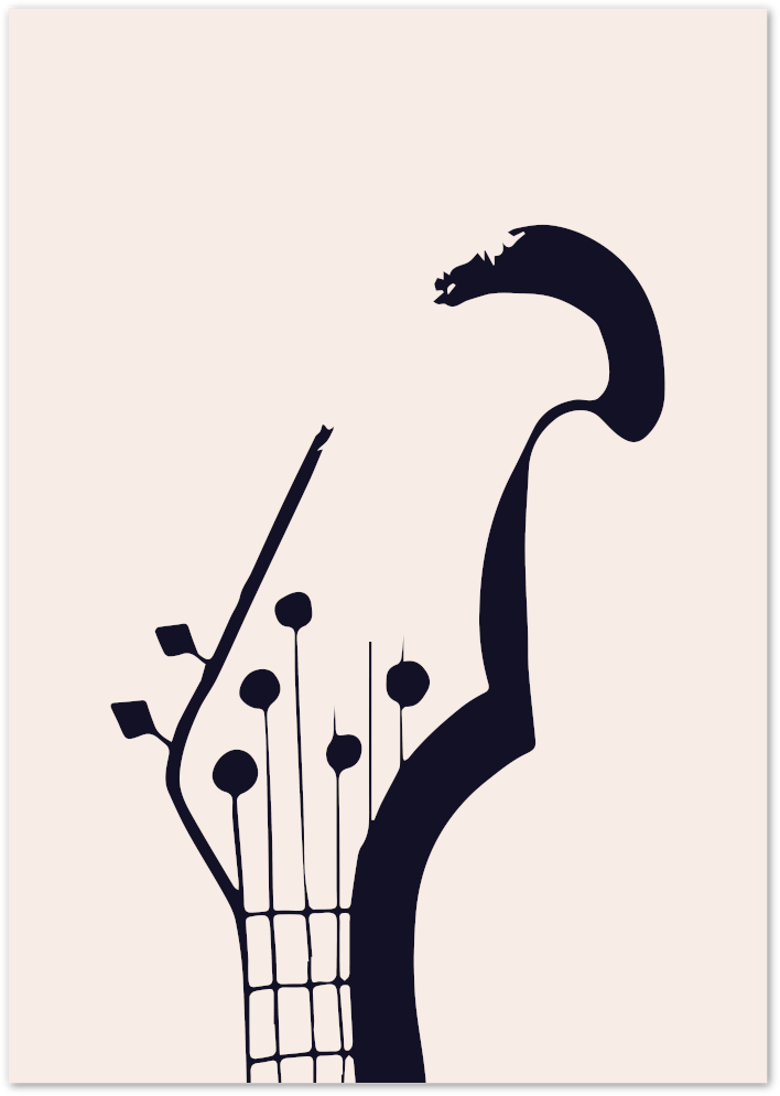 Posterux© | Jazz Guitar Poster – Minimal Music Line Art poster – premium wall art