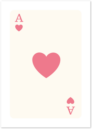 Posterux© | Red Ace of Hearts Poster – Vintage Card Symbol Wall Art poster – premium wall art