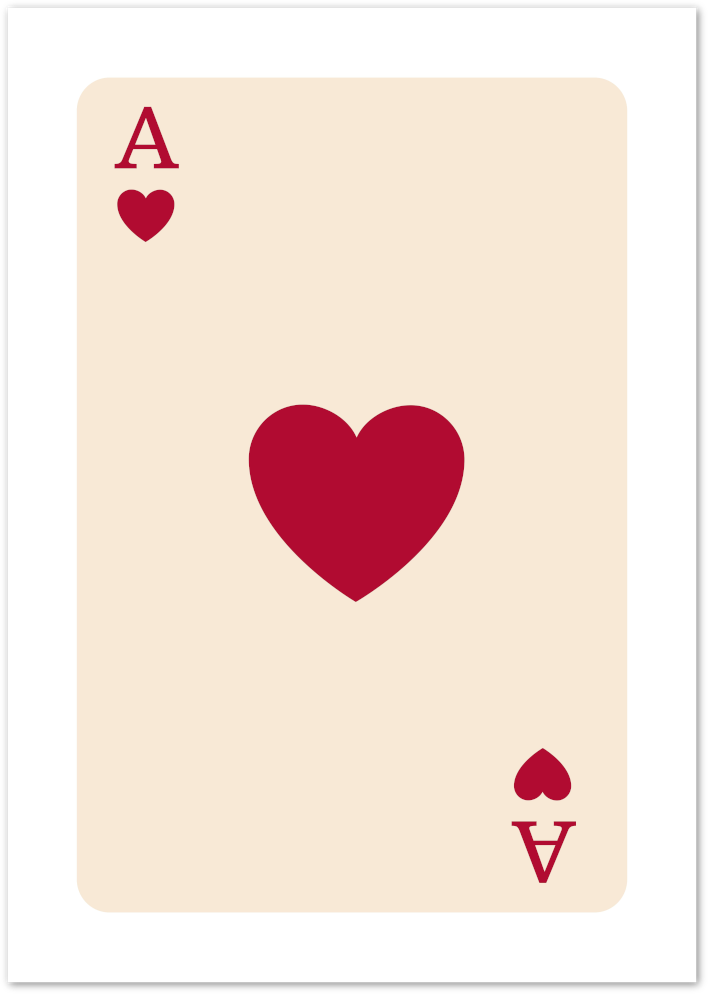 Posterux© | Red Ace of Hearts Poster – Vintage Card Symbol Wall Art poster – premium wall art