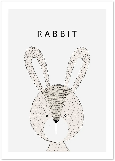 Posterux© | Rabbit Minimalist Poster – Soft Kids Animal Wall Decor poster – premium wall art