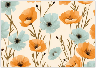 Posterux© | Creamy Floral Delight Poster – Soft Botanical Illustration poster – premium wall art