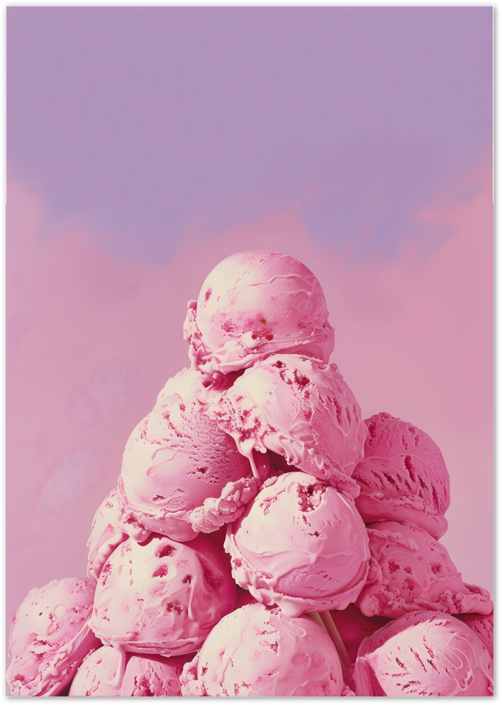Posterux© | Strawberry Ice Cream Poster – Sweet Pop Art Dessert Wall Art poster – premium wall art