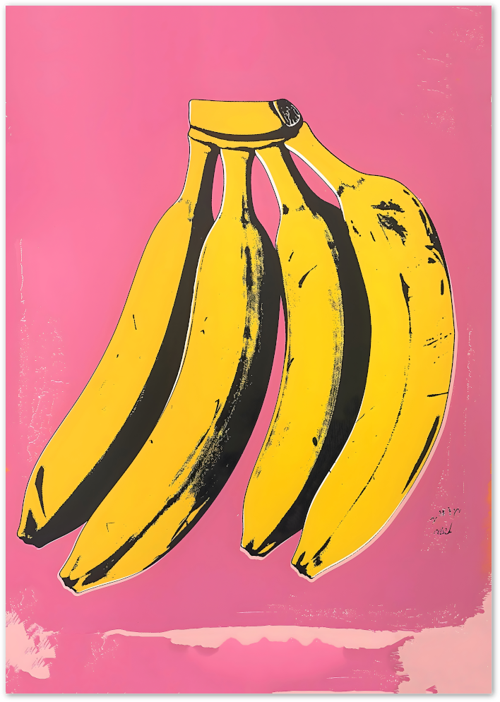 Posterux© | Pink Banana Pop Art Poster – Bold Modern Fruit Illustration poster – premium wall art