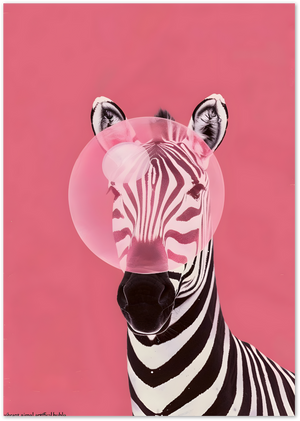 Posterux© | Zebra with Bubblegum Poster – Playful Animal Pop Art poster – premium wall art