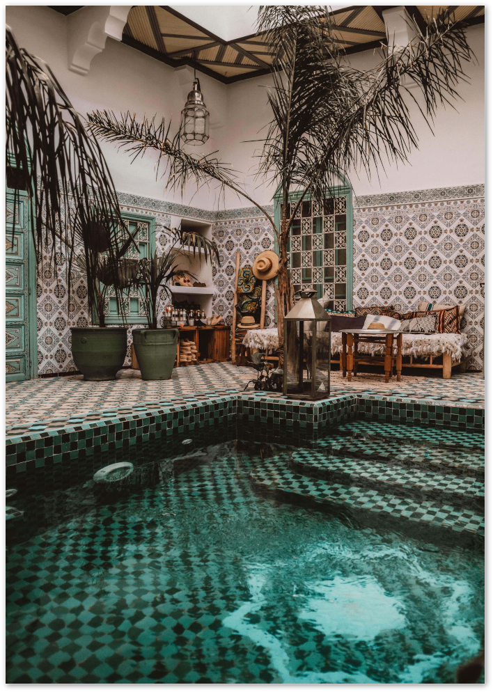 Posterux© | Bohemian Poolside – Tropical Escape Wall Print poster – premium wall art