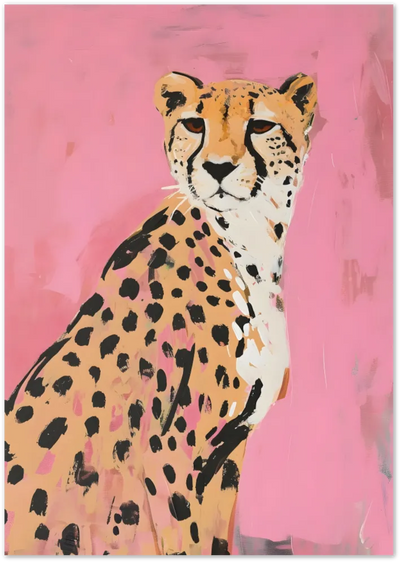 Posterux© | Pink Panthera Poster – Bold Illustrated Cheetah Art poster – premium wall art