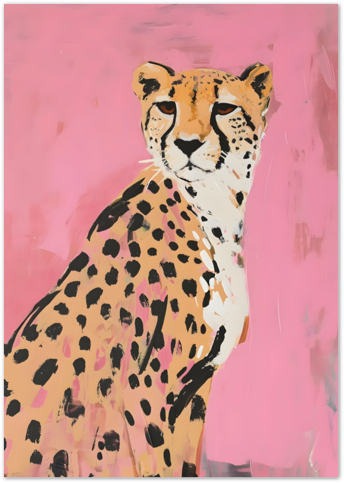 Posterux© | Pink Panthera Poster – Bold Illustrated Cheetah Art poster – premium wall art