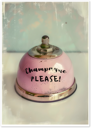 Posterux© | Champagne Please Bell Poster – Fun Vintage Vibe Decor poster – premium wall art