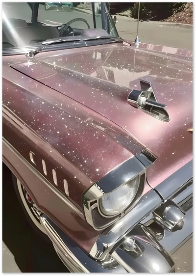 Posterux© | Vintage Sparkle Car Poster – Shiny Retro Glam Wall Art poster – premium wall art