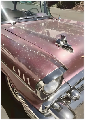 Posterux© | Vintage Sparkle Car Poster – Shiny Retro Glam Wall Art poster – premium wall art