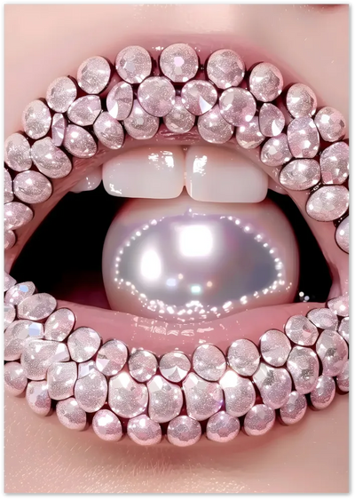 Posterux© | Diamond Lips Poster – Bold Glam Pop Art Style poster – premium wall art